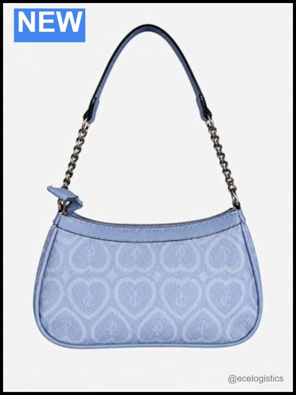 Faux Leather Bubble Pop Shoulder Bag with JC Charm, Heart Coin Pouch & Pearl